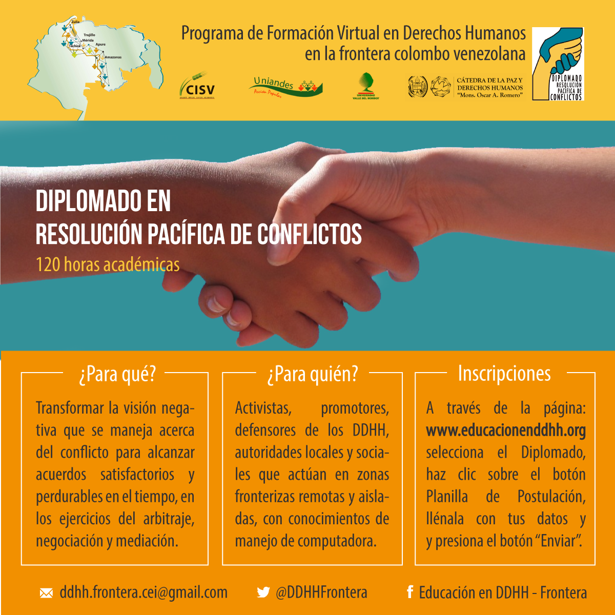 DDHHFrontera's tweet photo. Forma parte de nuestro diplomado virtual "Resolución pacífica de conflictos" #DDHHFrontera https://t.co/wKzPCEAKFf https://t.co/DEgBB4BUeT