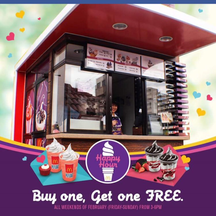 Your February weekends just got sweeter! Check out @mcdo_ph's Happy Hour promo. More info on their Facebook Page 😊