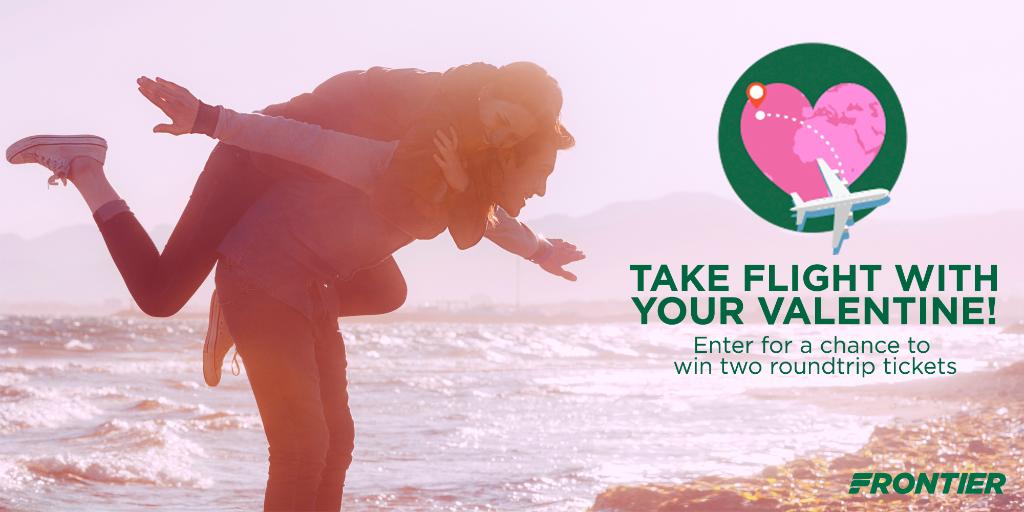 FlyFrontier's tweet photo. Fly away with your Valentine! Enter to win 2 round trip tickets: https://t.co/o2hWpoMnOb #ValentinesDay https://t.co/W1uIrvGl8q
