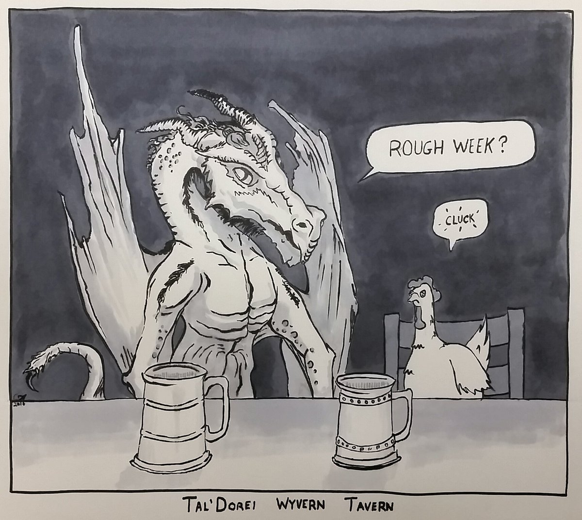 dchidelf's tweet image. A wyvern, a hen and a rabbit walk into a bar. Nonono, wait! It was 3 wyverns....
Let me start over... #CriticalRole
