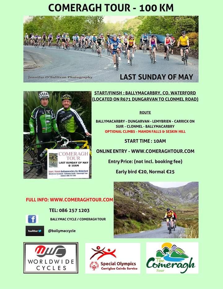 ballymaccycle's tweet photo. 29th May https://t.co/Zpf4IQRaMn 100km #cycle #challenge, #ballymacarbry Co #Waterford Online entry open now https://t.co/7jfEamn4Sa