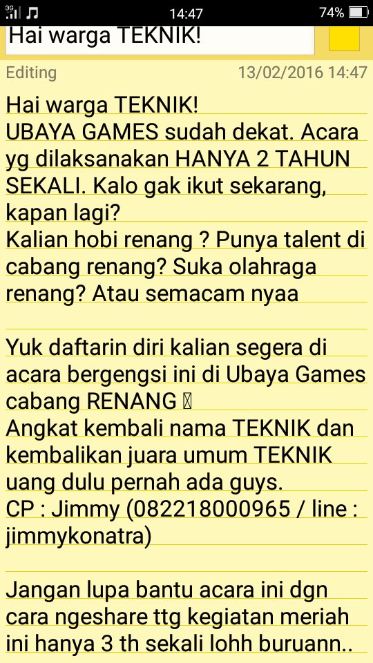 DPM_FT_Ubaya's tweet photo. Hai warga Teknik ! Yuk daftarin dirimu di acara bergengsi UBAYA GAMES cabang RENANG . Lets join !! https://t.co/3S2LikfUDd