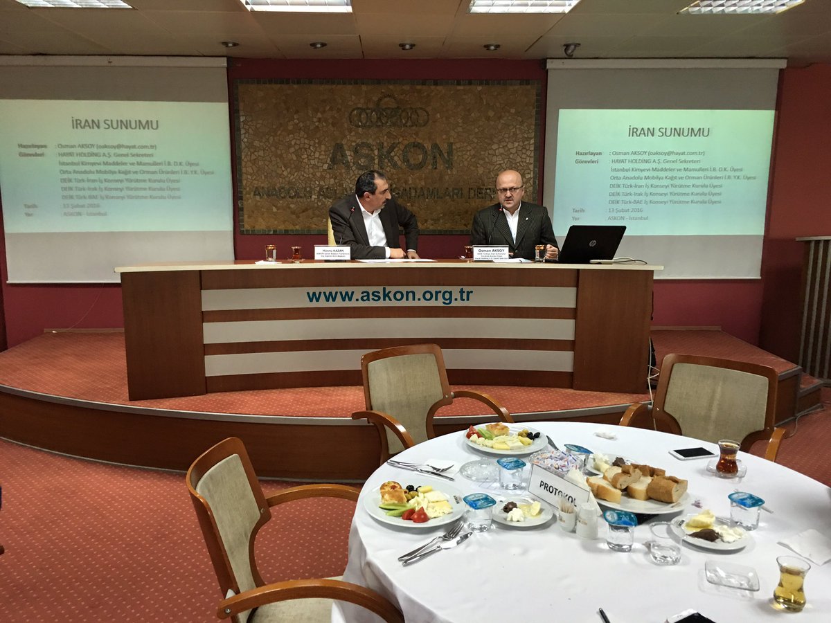 ASKON's tweet photo. Sayın Osman AKSOY'un konuşmacı olduğu "İrandaki Ekonomik Gelişmeler" konferansımız devam ediyor. https://t.co/Tk1GmvaPk9