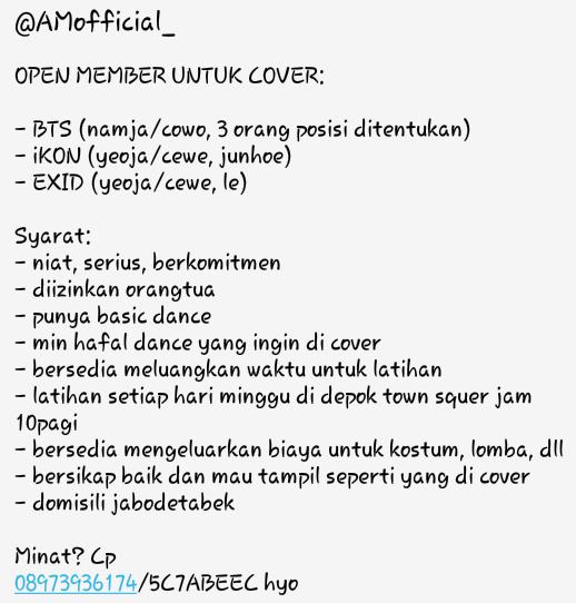 <a href="/PIXX_DC/">OPEN MEMBER!!!</a> Hai! Kita lagi open member nih. Cek foto ya:)