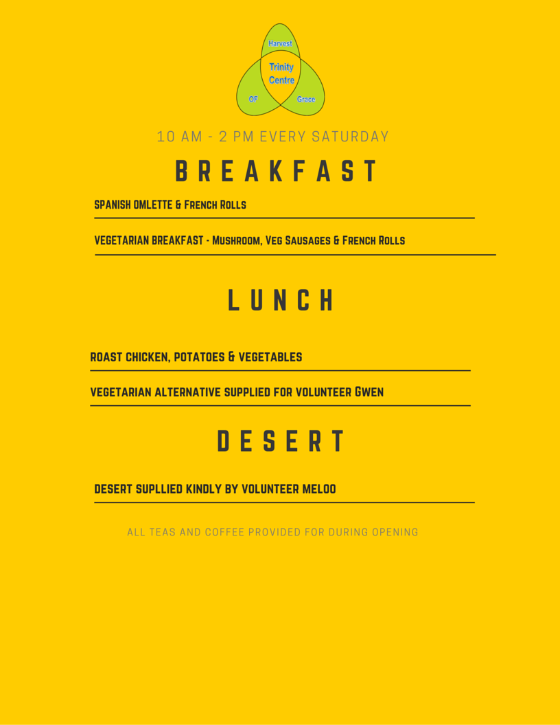 HarvestGraceTC's tweet photo. Todays menu #harvestOfGrace #homeless #help #soupkitchen #battersea https://t.co/gkV1h25tdL