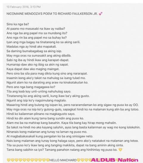 PatenaP's tweet photo. The true feelings of Maine revealed , she just want the truth behind Alden's feelings with her #ALDUBValentinesDate https://t.co/DgvukC8BdU