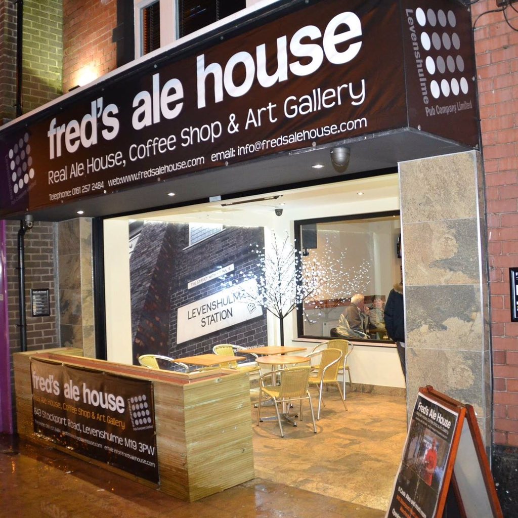 levenshulmelife's tweet photo. @BeckyWant @StuartMaconie @bbcradiomanc #favpub - @LevFred Freds Ale House, Art Gallery & Coffee House #Levenshulme https://t.co/cnp3YoOt1l