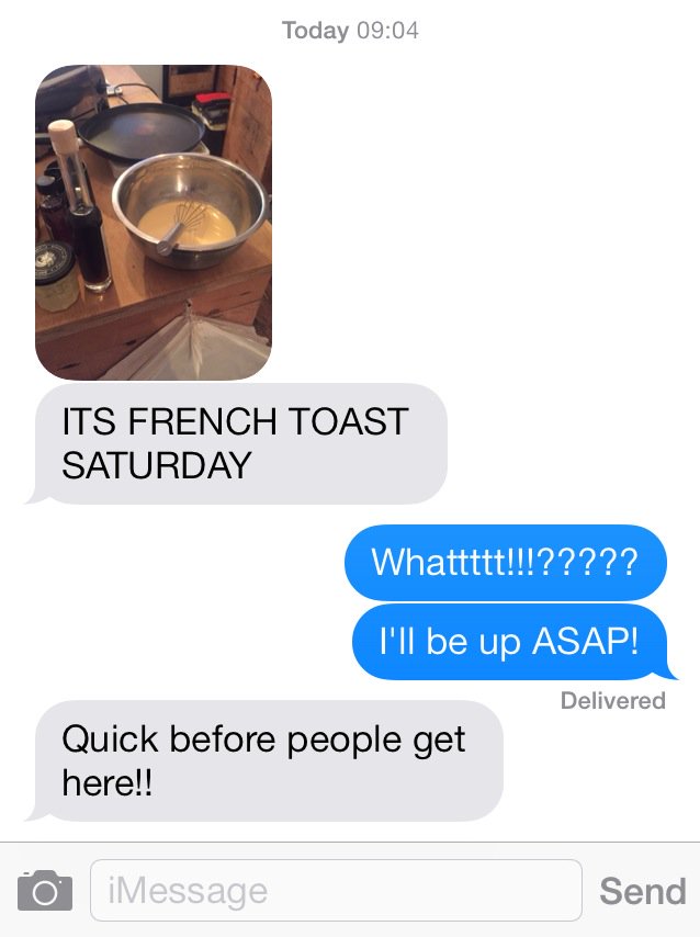 _AlexDavies92's tweet photo. It doesn't matter if you have just finished a 12 hour night shift.. The plugs French toast comes first! @theplug13a https://t.co/nOdfDnqdga