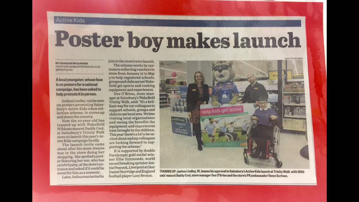 Smarketspeak's tweet photo. Poster boy launches active kids at @sainsburys @trinitywalk Wakefield https://t.co/L1SGdhxsaF
