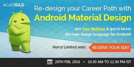 iamericparker's tweet photo. RT https://t.co/sfwBp1y7Tv androids AndroidGuys Redesign your #Career in #Android #MaterialDesign.Join #FreeWebin… https://t.co/EWFaQ0Jbyk