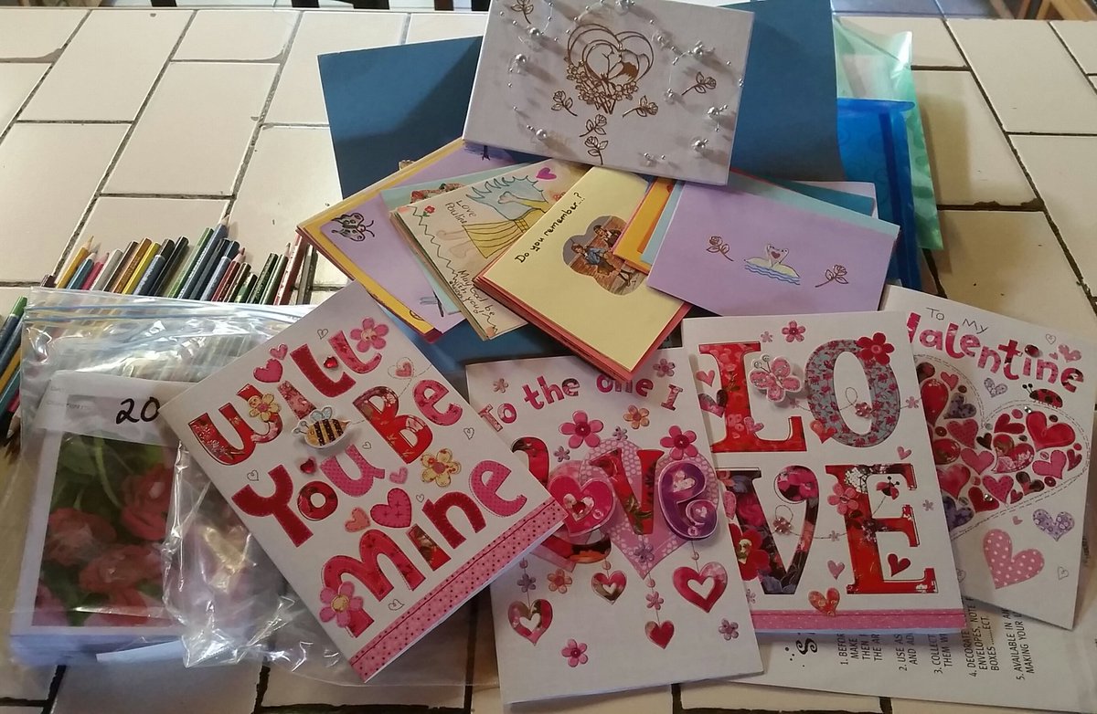 Sorting and counting #LoveLetters for #ValentinesDay delivery tomorrow! Thank you to all who donated cards 💖