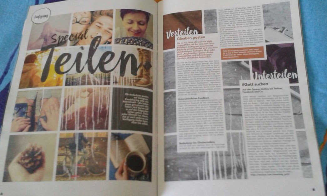 JohannaDaher's tweet photo. Stolz: Mein #Teilen-Projekt in @teensmag über @FoodsharingDE, @hashtag_gott, @instagram und #Abendmahl. #Glaube https://t.co/a5DayTwtNL