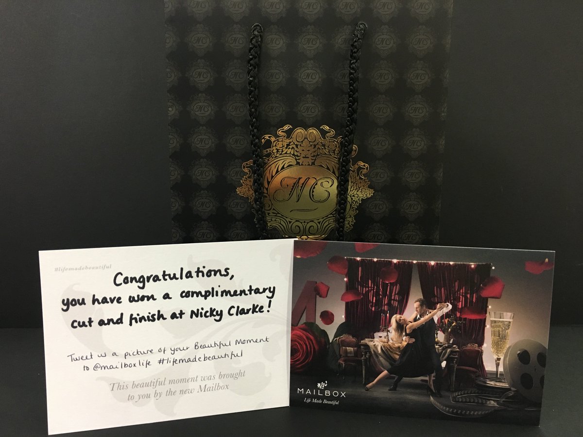 Mailboxlife's tweet photo. A cut &amp; finish at @NickyClarke is just one of the #BeautifulMoments you could receive here today! #LifeMadeBeautiful https://t.co/3YSXE8BBzY