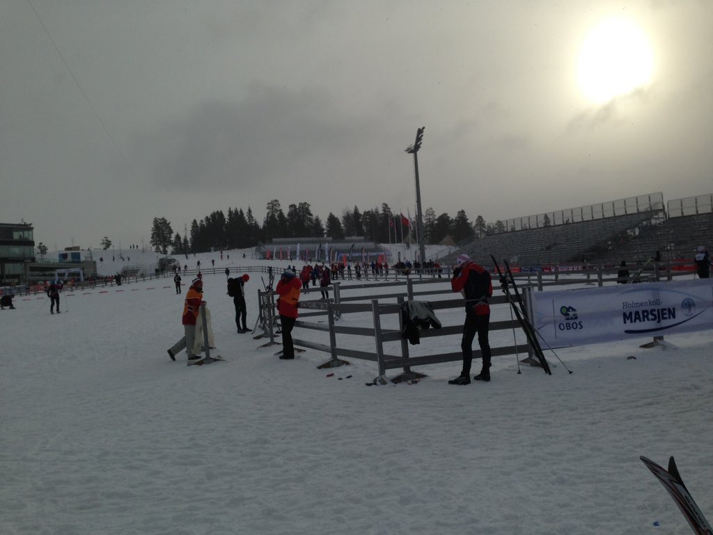 Good winter atmosphere in Holmenkollen today. Very good  snow confitions for the Holmenkollmarsjen
