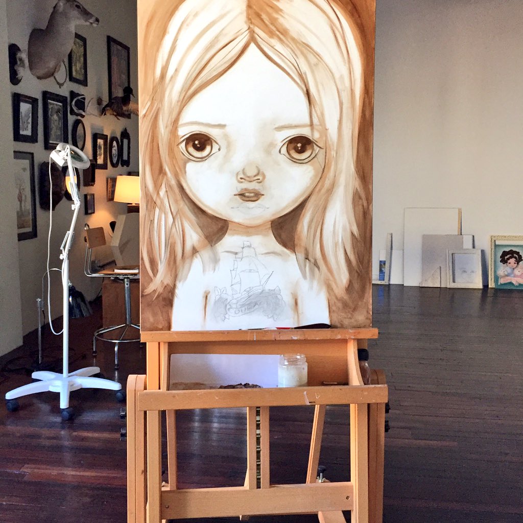 lorettagonzalez's tweet photo. Work in progress Get in touch with your inner child no matter how painful it is  #bigeyes #bishop art #battle scars https://t.co/or6YJuYpvL