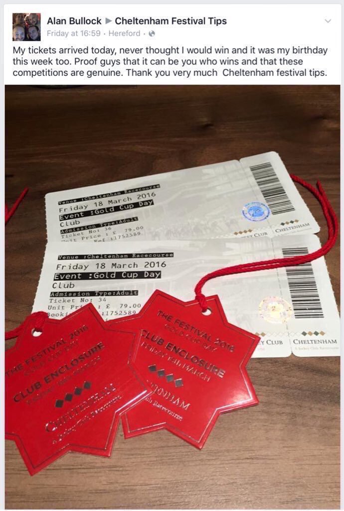 CheltenhamTips's tweet photo. Win our 4th pair of #cheltenham Gold Cup tickets. Retweet and ♥️♥️♥️ @cheltenhamtips to enter. Previous winner below https://t.co/EI7i1x8JyG
