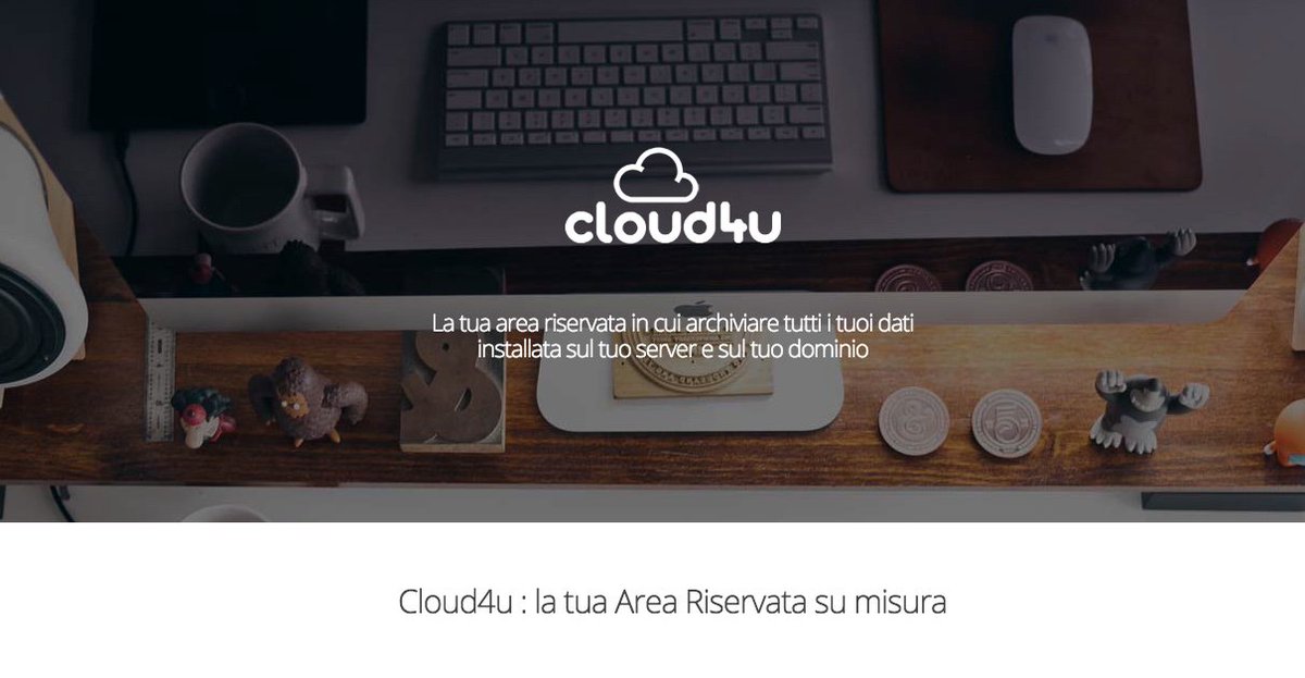 Tuttositiweb's tweet photo. Cloud4u: la tua area riservata su misura in cui archiviare tutti i tuoi dati, installa... https://t.co/szulQRIIMz https://t.co/DuXhiHH5ut