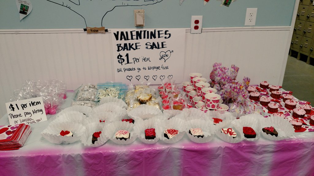 Valentines bake sale in 6230, lots of goodies! @maryanne_6230 <a href="/draymond926/">Diane</a> <a href="/PiccoliChris/">Chris Piccoli</a>