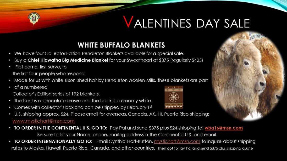NatureRaven's tweet photo. ~ SPECIAL BLANKET SALE FOR THE WHITE BISON ~ https://t.co/nwrHN8wJ3m