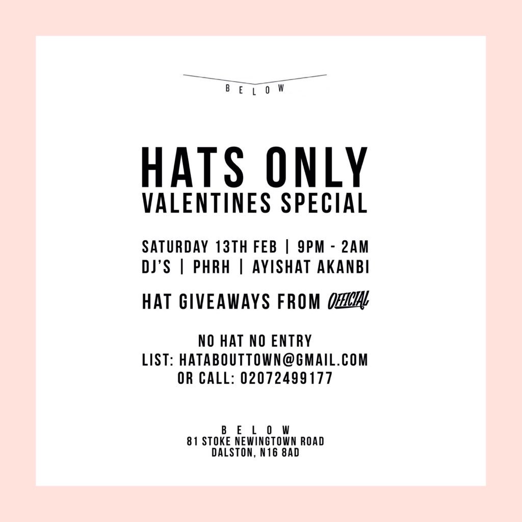 PelicansParrots's tweet photo. Don't forget our Valentines dance tonight at BELOW ๐๐๐. Free entry...but you must wear a HAT! #hatsonly ๐ฉ๐ https://t.co/uArvKDMHHO