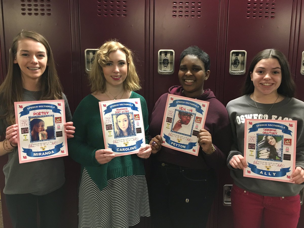 OESpeechTeam's tweet photo. IHSA Sectionals here we come! Good luck to Ally, Peyton, Caroline, Miranda and our PIR cast! #speechies #oewolfpride https://t.co/lFnVEnYMXf