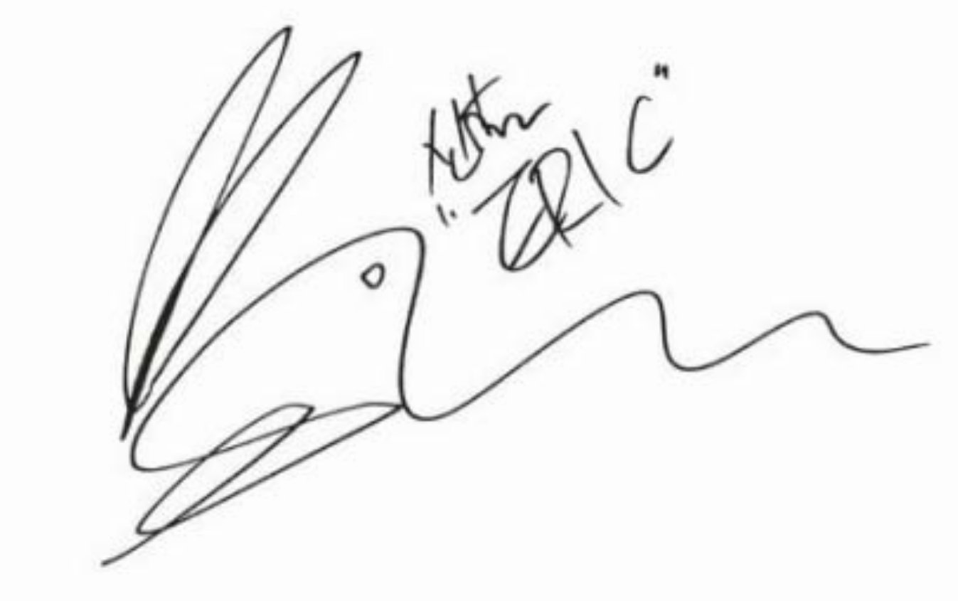 mydearcelebrity on X: The story behind Eric's signature #eric