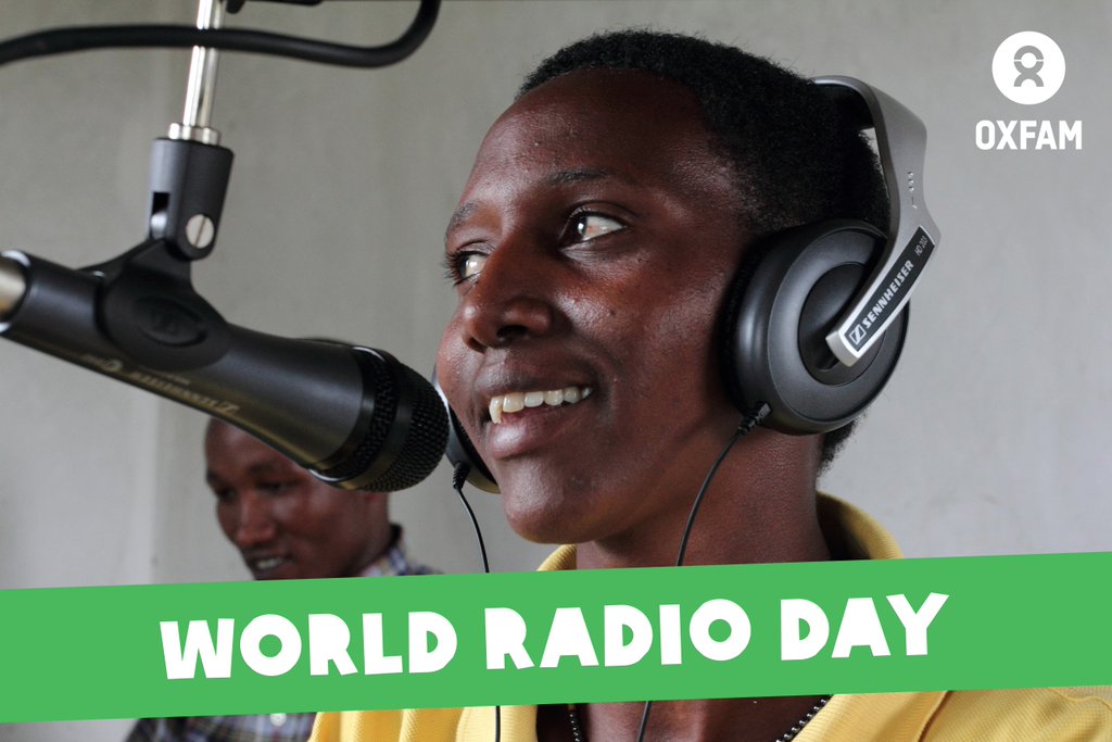 Oxfam's tweet photo. It's #WorldRadioDay today! See how Oxfam uses #radio as a lifeline in times of emergency: https://t.co/k26jpma06N https://t.co/NwGZLCGQPx