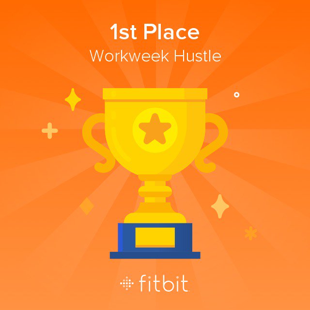 carmsnow's tweet photo. Check out my trophy for getting first place in the Workweek Hustle challenge! #Fitbit https://t.co/EOiZss898G
