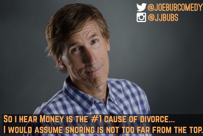 JoeBubComedy's tweet photo. So I hear money is the #1 cause of divorce... I would assume snoring is not too far from the top #JoeBubComedy https://t.co/C6VMh0itC3