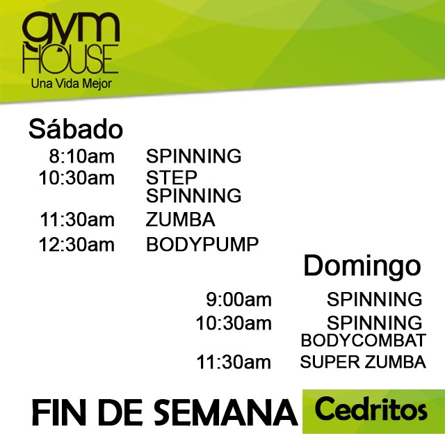 GymHouseCol's tweet photo. Los fines de semana también hay clases grupales en #GymHouseCol ¡Buenos días!

8.00am a 3.00pm https://t.co/1bv67Ihfz0