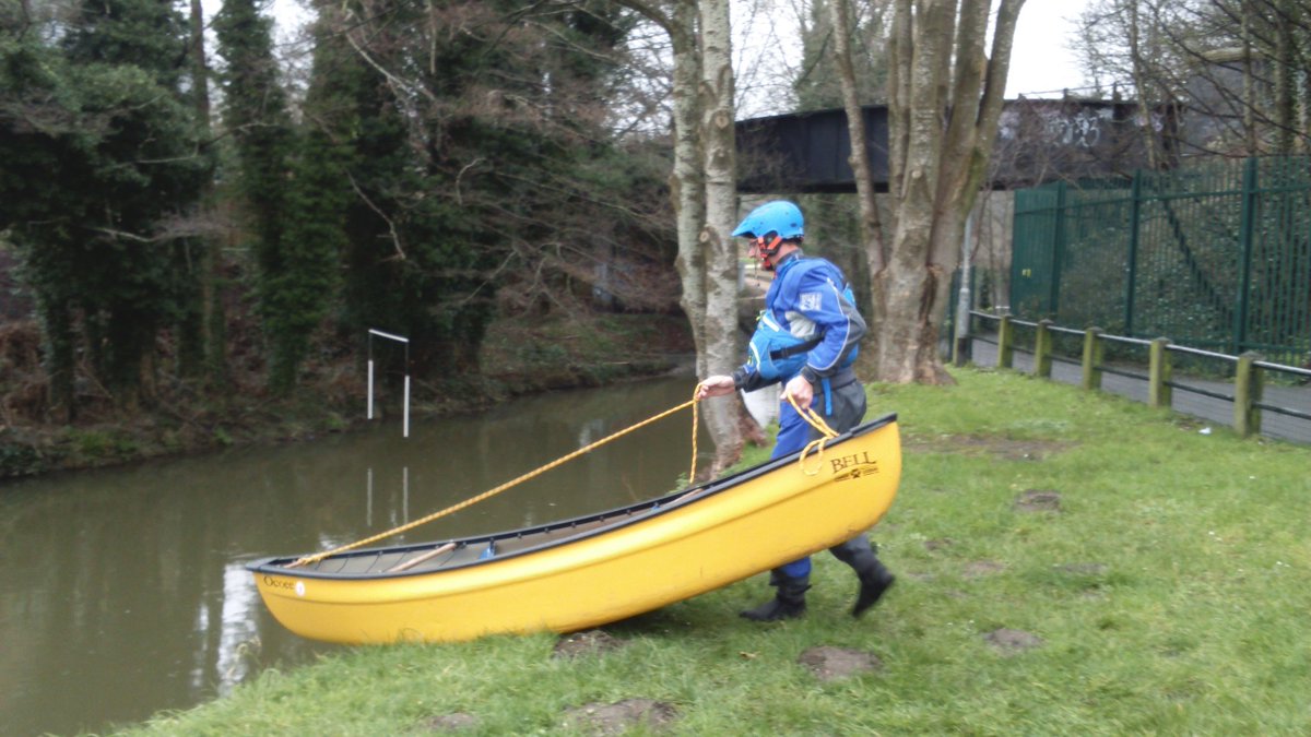 Fishermen have given way for canoeists this pm on the Frome