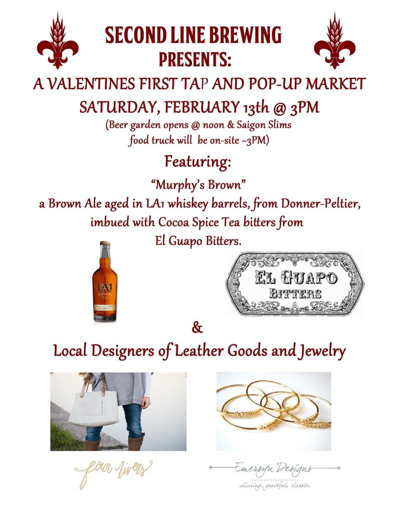 DonnerPeltier's tweet photo. Happening today at 3:00 in #nola at #secondlinebrewing https://t.co/9nUM0K0abc