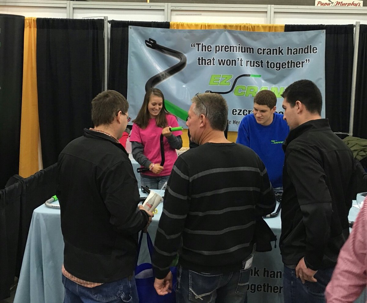 Selling crank handles at the Louisville Farm Show.  Stop by and get yours today!