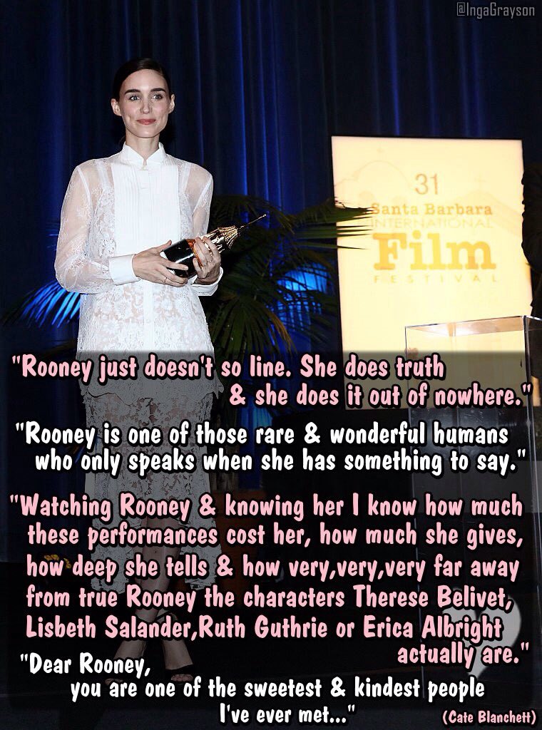 IngaGrayson's tweet photo. #CateBlanchett about #RooneyMara at #SBIFF ๐ปโค๏ธ #SBIFF2016 #CarolMovie https://t.co/XazrnIfIvO
