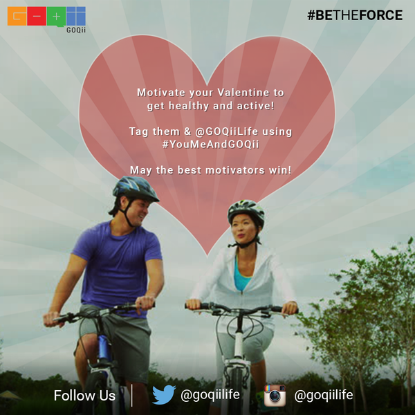 GOQii's tweet photo. All you lovebirds, get your motivational caps on and encourage your Valentine to get fit &amp; active! #YouMeAndGOQii https://t.co/hrHBB0r37u