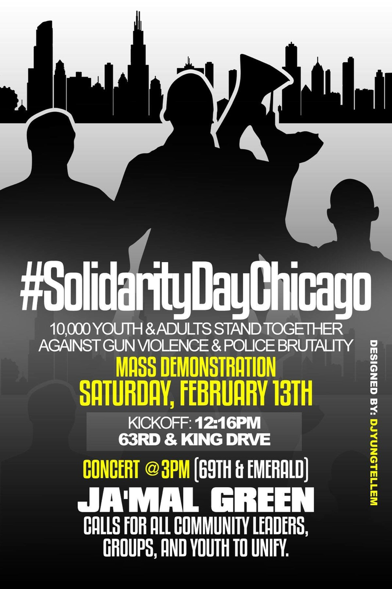 CHI_Solidarity's tweet photo. Today at 12:16p on 63rd &amp; King Dr. join me and other young activists in a mass demonstration for unity and peace. https://t.co/IJc4HMqf92