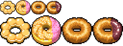 こやまなつみ 今日のドット絵 制作時間30分 ドット絵 Pixelart 某ドーナツシリーズにチョコレート追加 T Co Mbrtgynrdw