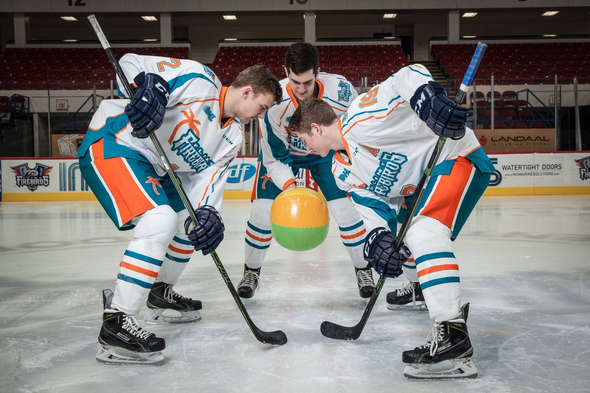 DominicHennig's tweet image. Today is the day. The Flint Tropics come to life on the ice tonight. More info: flintfirebirds.com/article/tropic… @Buccigross