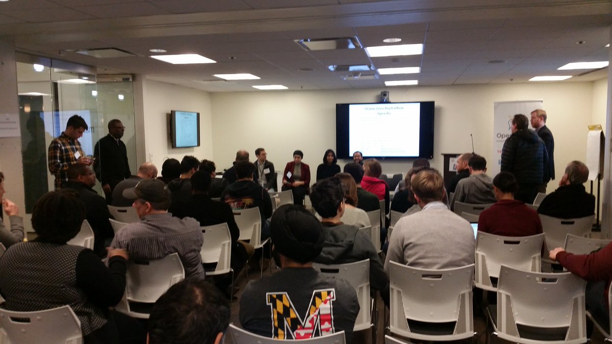 TechPolicyGuy's tweet photo. Lets get going! #vzHack vision zero -- no more traffic fatalities. #rhiaxe https://t.co/cdrZvOuNa5