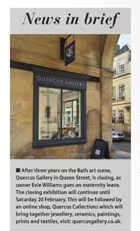 QuercusGallery's tweet photo. Our final week in Bath! Come and see us before the gallery closes on Sat 20 Feb @TheBathMagazine https://t.co/K6q3B8P2N4