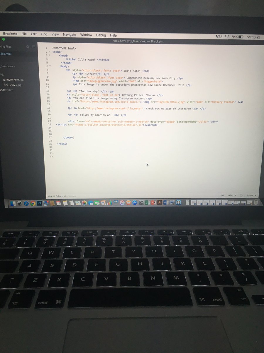 iuliamatei's tweet image. So I just &quot;wrote&quot; my first website ever. #CodingWeekend 💃🏻