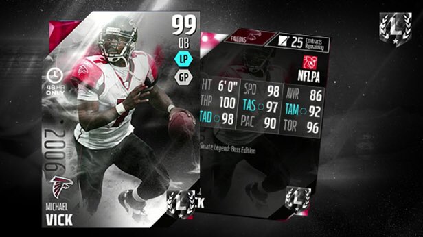 EASPORTS_MUT's tweet photo. The MUT GOAT is back in black! Ultimate Legends including BOSS Versions of @MikeVick and @JasonTaylor NOW LIVE! #MUT https://t.co/fDp4Rlz60i