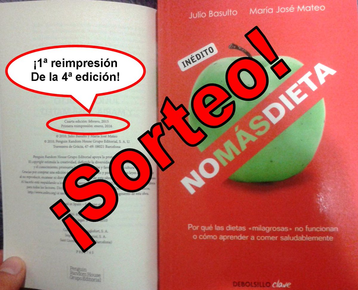 Sorteo un #NoMásDieta. Haz retweet y síguenos a <a href="/juanjocaceresn/">Juanjo Caceres</a> y a mí (<a href="/JulioBasulto_DN/">🏳️‍🌈Julio Basulto</a>) hasta 23 de febrero 23:59h