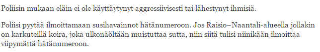 Samppa_Haapio's tweet photo. .@SuomenPoliisi toivoo hÀtÀnumeron tukittavan jollain hysteerikkojen soitoilla. #poliisi #susi #susipelko https://t.co/JbTj7C2Oe4