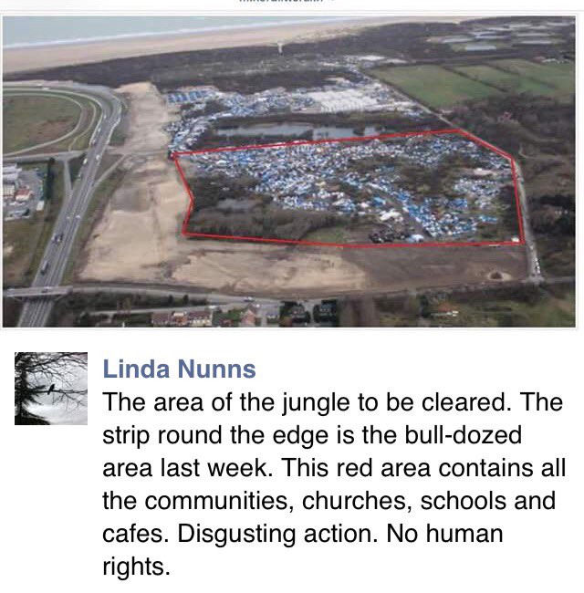 BristolCalais's tweet photo. #Calais #TheJungle area to be cleared/bulldozed. #community includes churches, schools, children's area #helpcalais https://t.co/wOXGhY4yDk