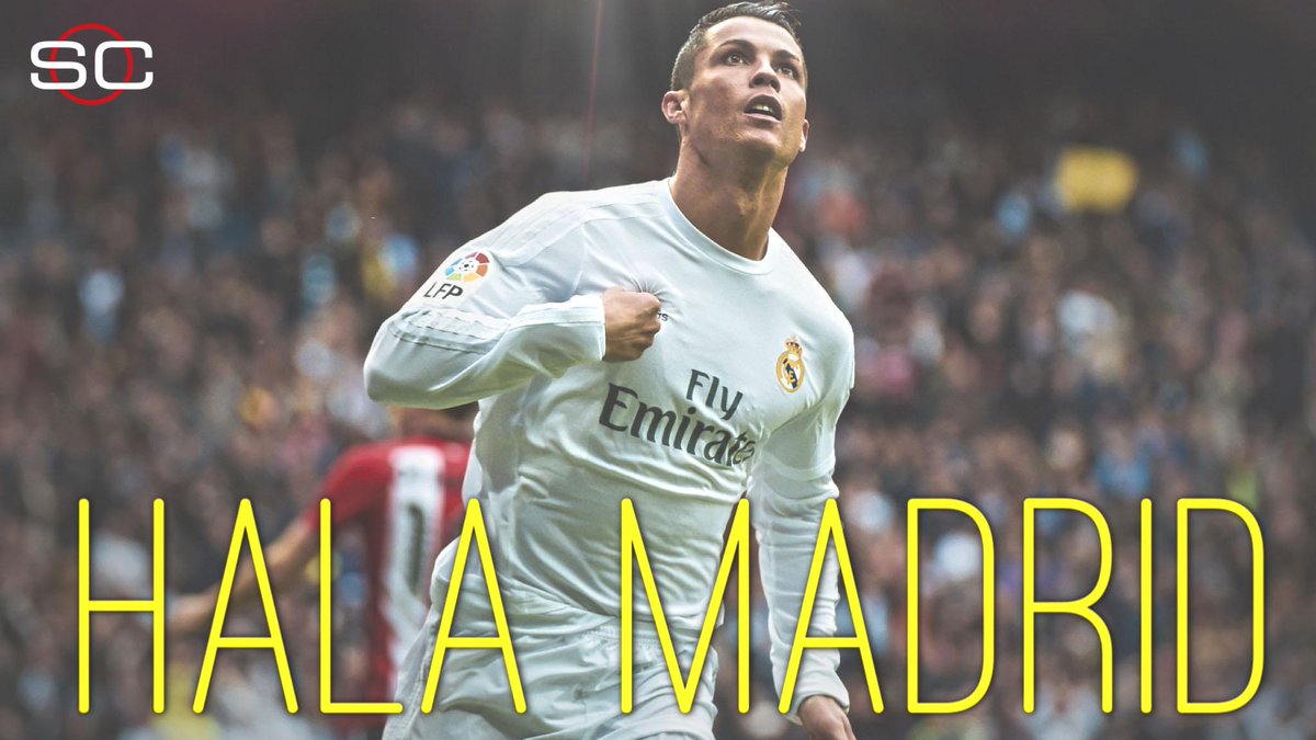 SportsCenter's tweet photo. Cristiano Ronaldo scores his 21st La Liga goal in Real Madrid's 4-2 win. 

Los Blancos move 1 point behind Barça. https://t.co/9mfRMsry93