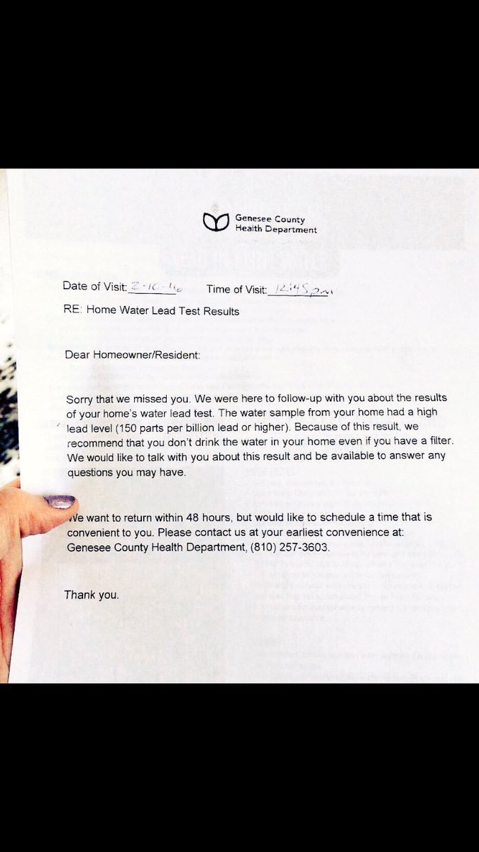 ProjectFWC's tweet image. Letter is from 3 days ago. Filters still NOT working in many houses in Flint. THIS IS CRIMINAL. #FlintWaterCrisis