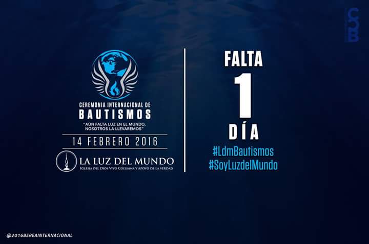 paulina765's tweet photo. #LdmBautismos 
#SoyLuzdelMundo 
Falta 1 día https://t.co/p36d1gwhfd