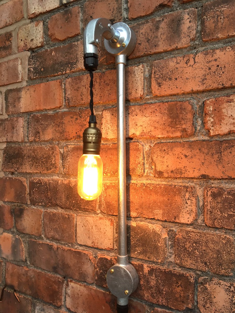 enlightendsigns's tweet photo. Conduit wall light. Would this look good in your house or bar? Dimensions 630mm high, 150mm depth £60 msg me https://t.co/INcQPg0LOm