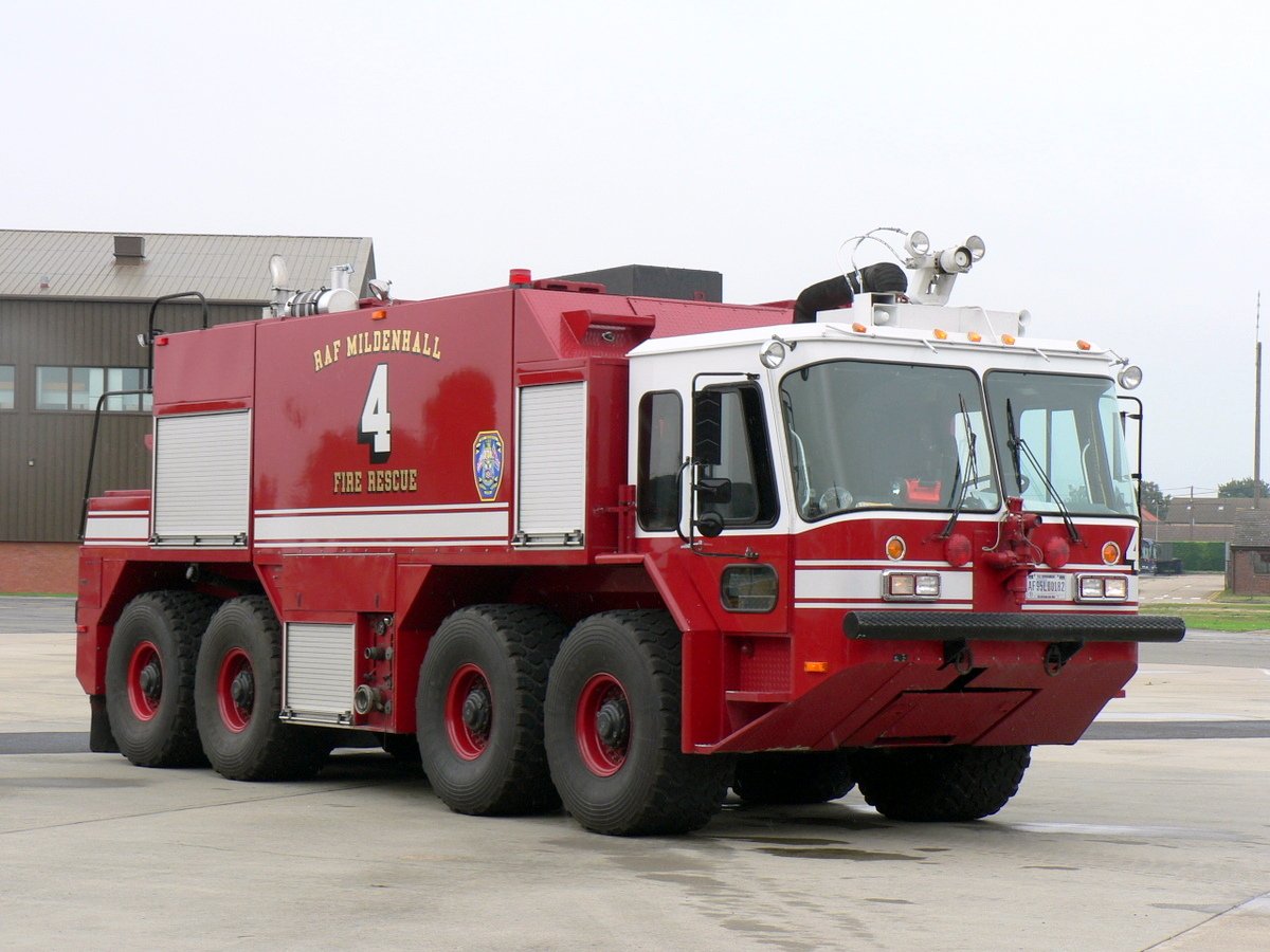 Timoney Fire Engine Fire 4 at RAF Mildenhall is this huge Timoney/Teledyne 6x6 P23 Crash Truck.